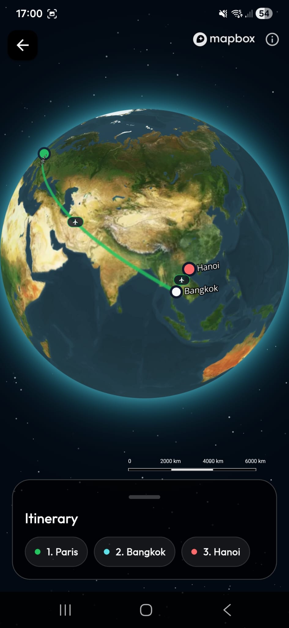 Route map screen